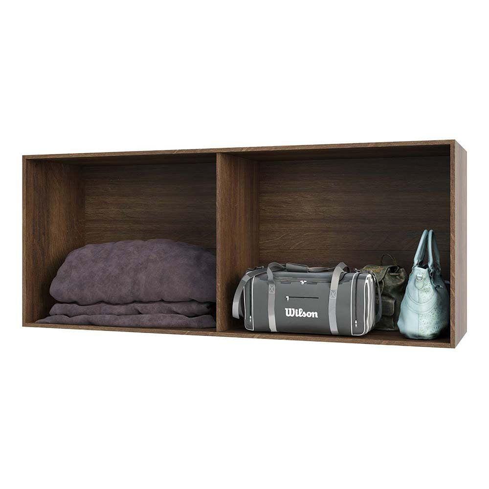 Maleiro Closet sem Porta Ponte Queen 165cm 2 Divisórias Prime Luciane Móveis