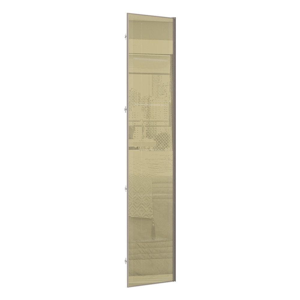 Porta para Closet com Vidro Reflecta Bronze 50cm com Puxador Perfil Champagne Luciane Móveis