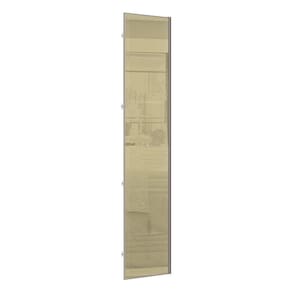 Porta para Closet com Vidro Reflecta Bronze 50cm com Puxador Perfil Champagne Luciane Móveis