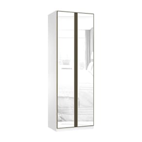 Guarda Roupa Modulado 2 Portas 2 Cabideiros 80cm Prime com Espelho Luciane Móveis