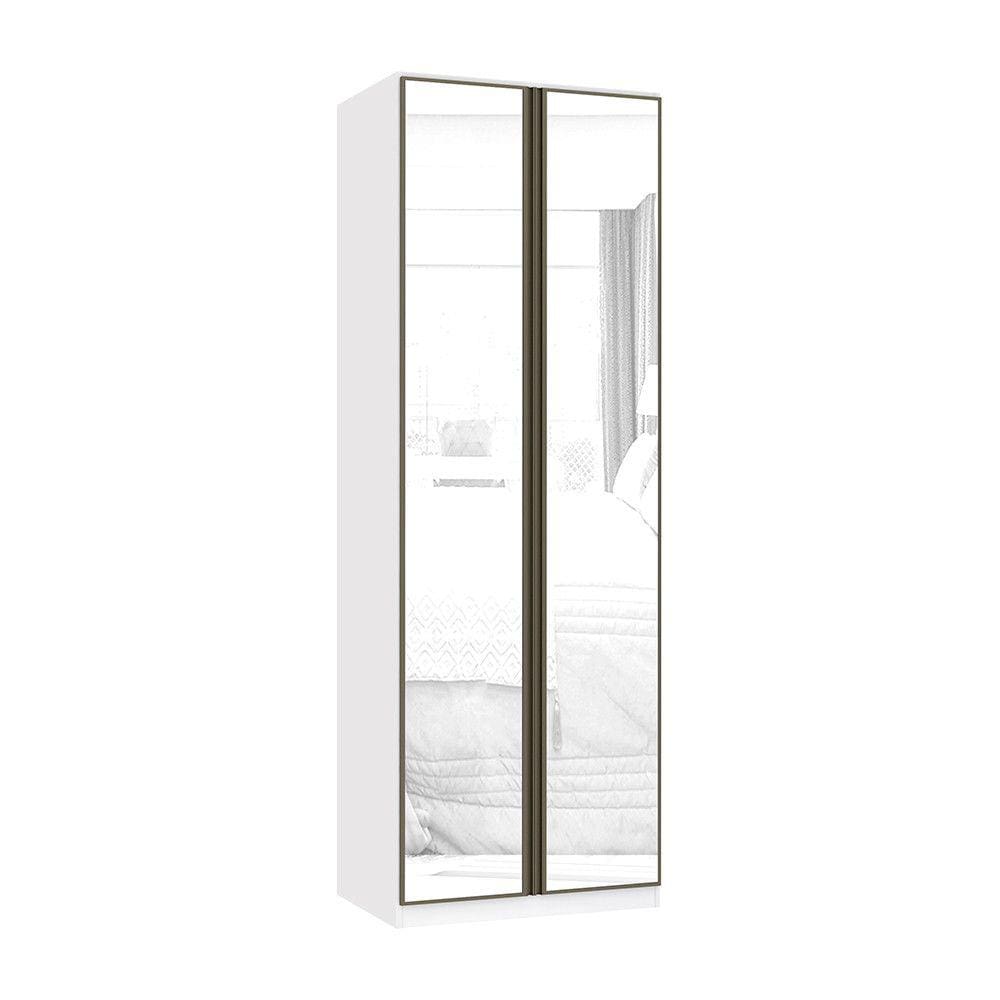 Guarda Roupa Modulado 2 Portas 3 Gavetas 80cm com Espelho Prime Luciane Móveis