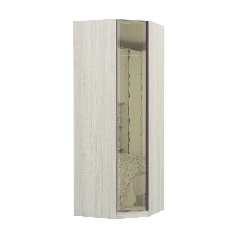 Guarda-Roupa Solteiro Luciane Canto Diagonal Prime Plus 1 Porta Alumínio com Vidro Reflecta