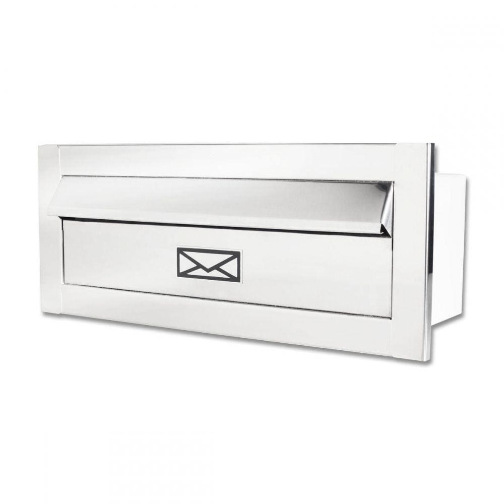 Caixa De Correio Jornal F Inox Brilhante 30 Cm Profundidade
