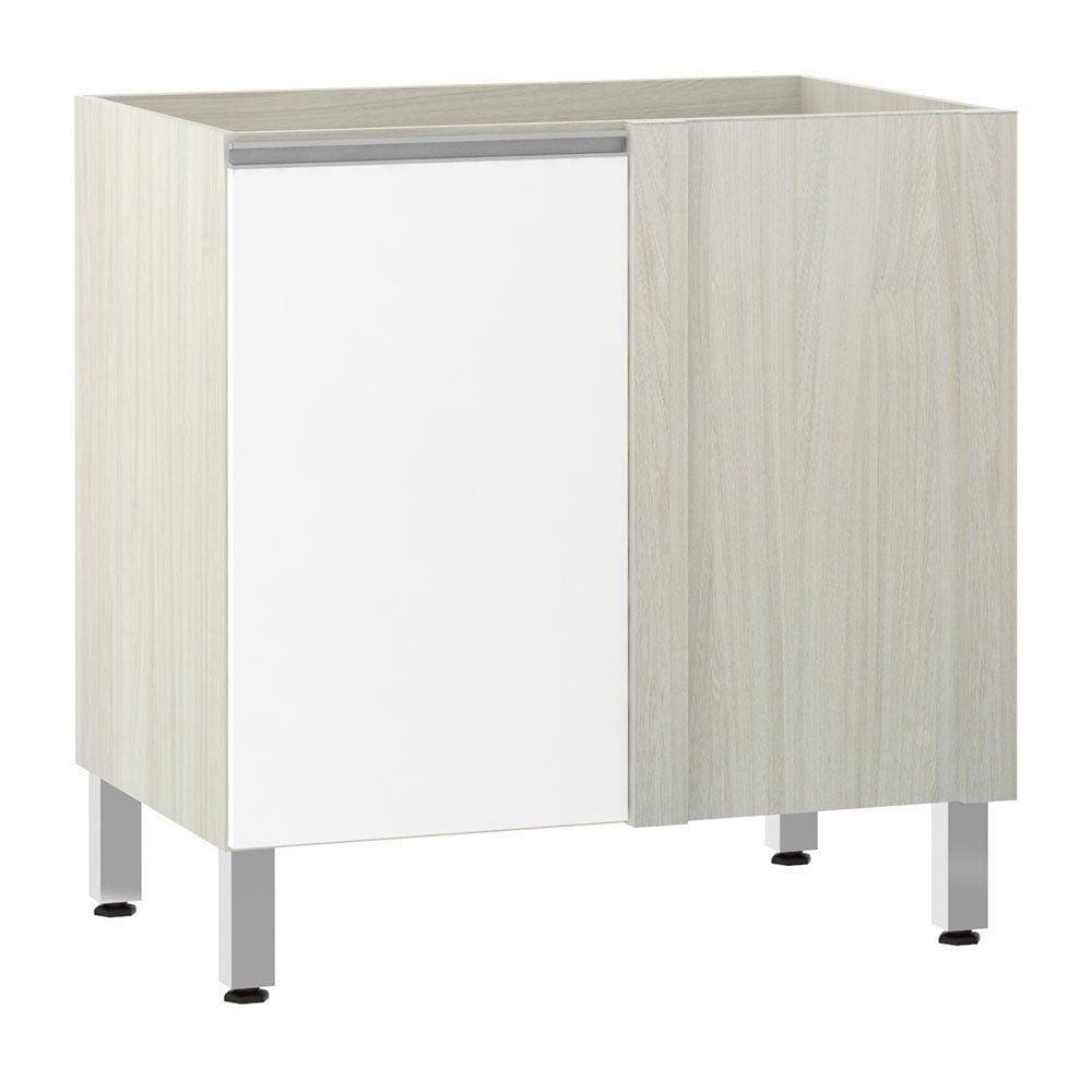 Balcão de Cozinha sem Tampo de Canto Reto Luciane 80cm 1 Porta Lis Luciane Móveis