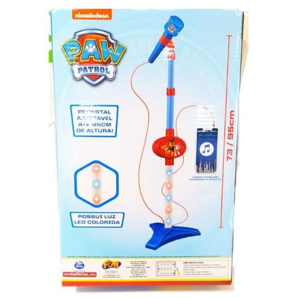 Microfone Patrulha Canina Pedestal E Mp3 Player F0089-1 Fun
