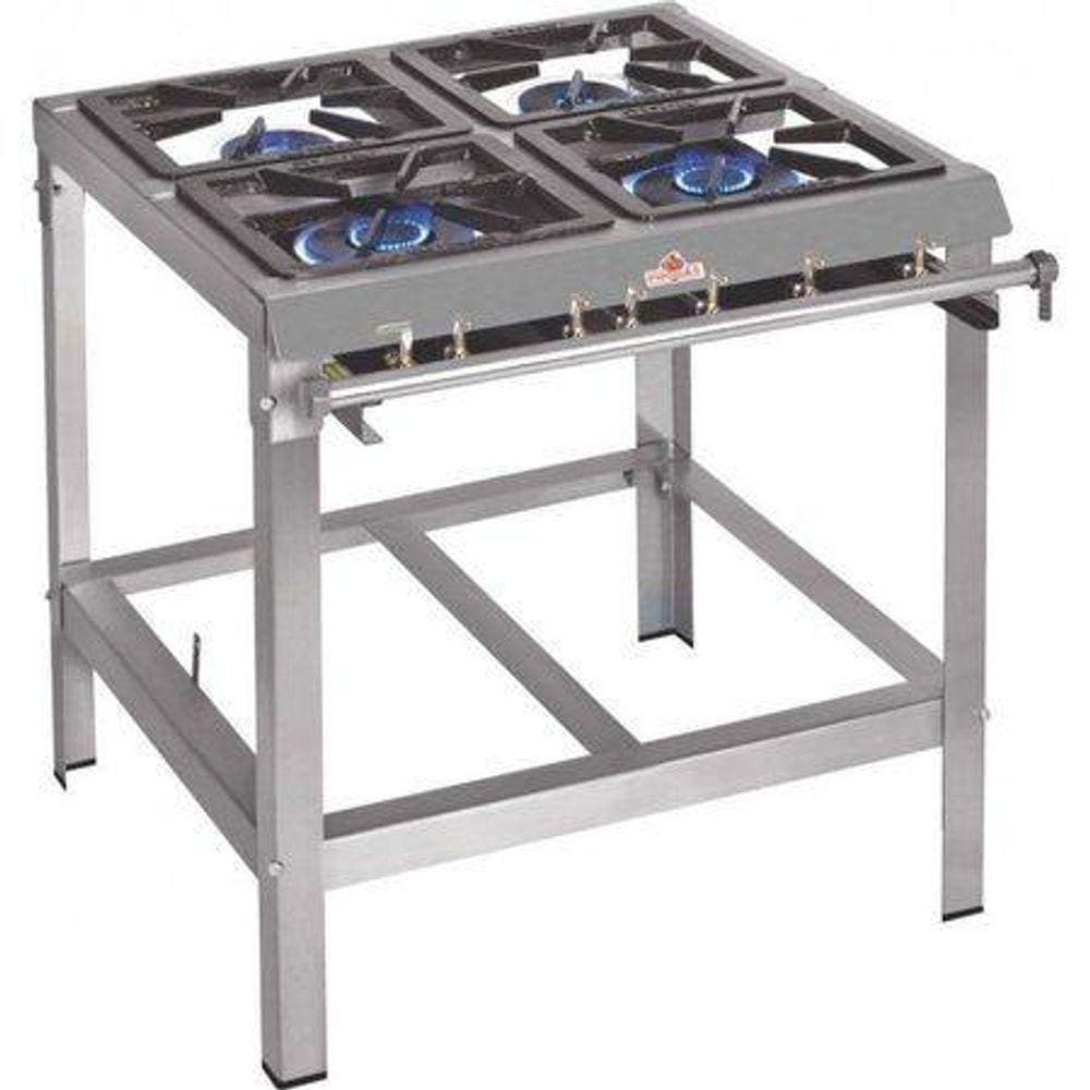 Fogão Industrial Inox 2 Queimadores Simples 2 Queimadores Duplos PMI-402 Progás