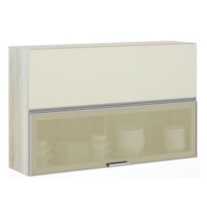 Armario Basculante Misto Luciane 120cm 1 Porta Fechada 1 Porta Alumínio com Vidro Reflecta Lis