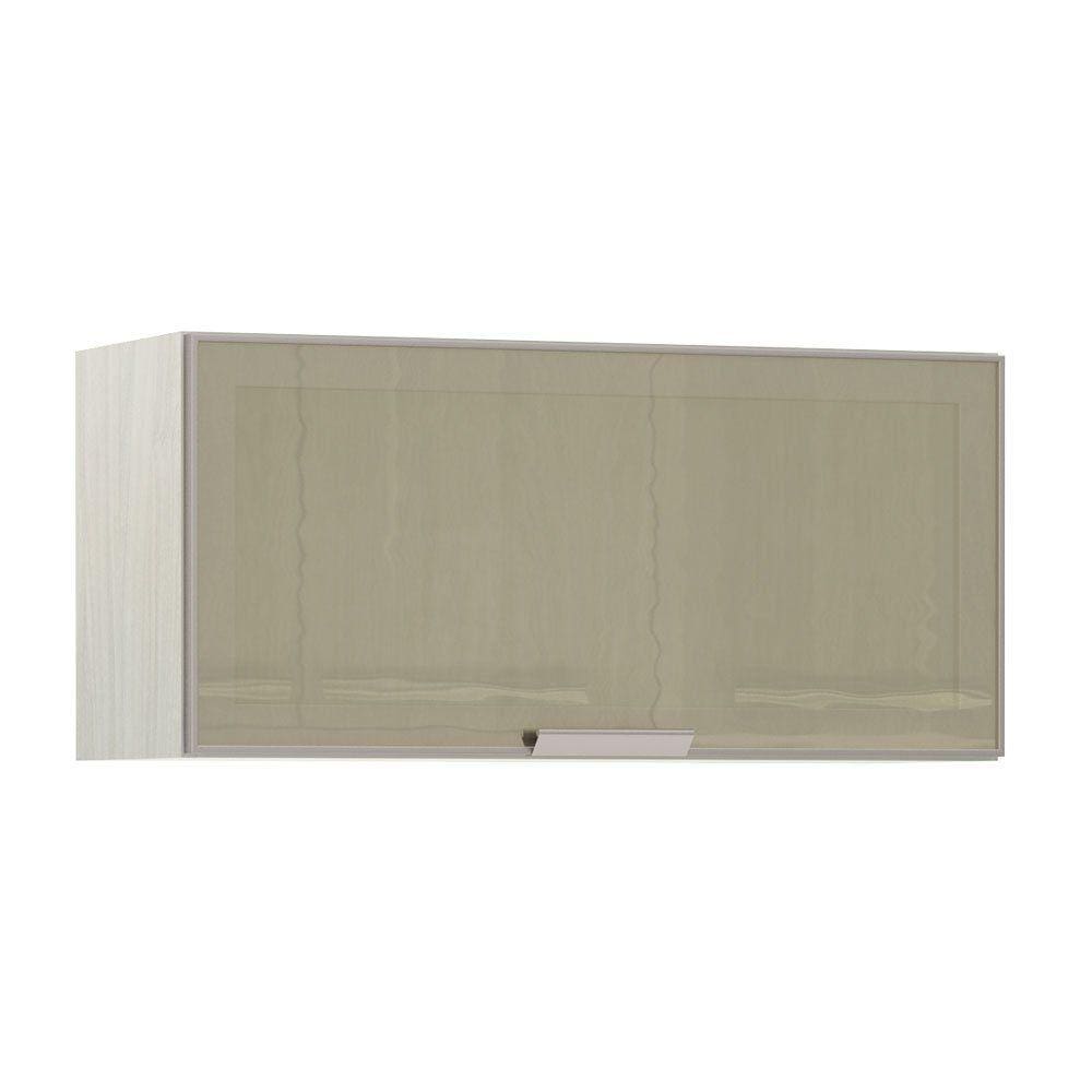 Armário Basculante Luciane 80cm 1 Porta com Vidro Reflecta Bronze Lis