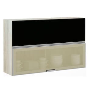 Armario Basculante Misto Luciane 120cm 1 Porta Fechada 1 Porta Alumínio com Vidro Reflecta Lis