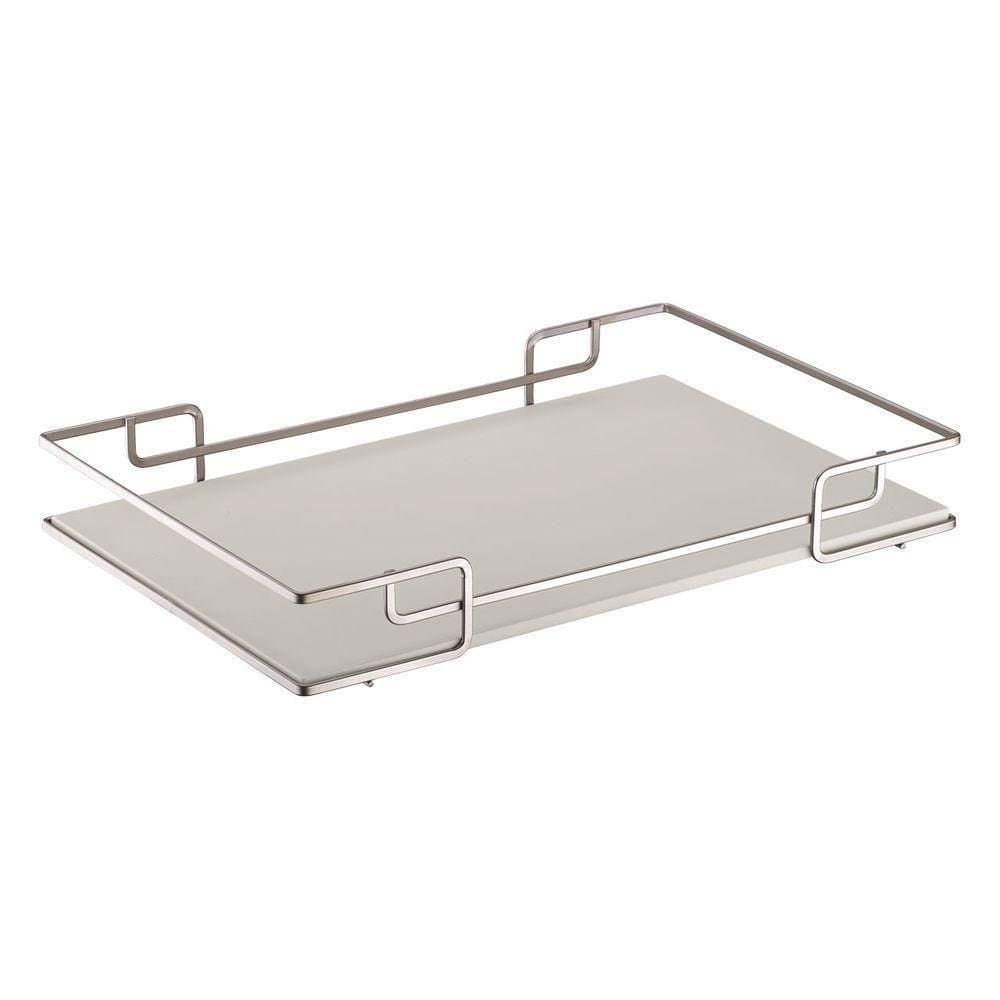 Bandeja Multiuso Luana Tampo Couríssimo Bege 37X57 Cromada