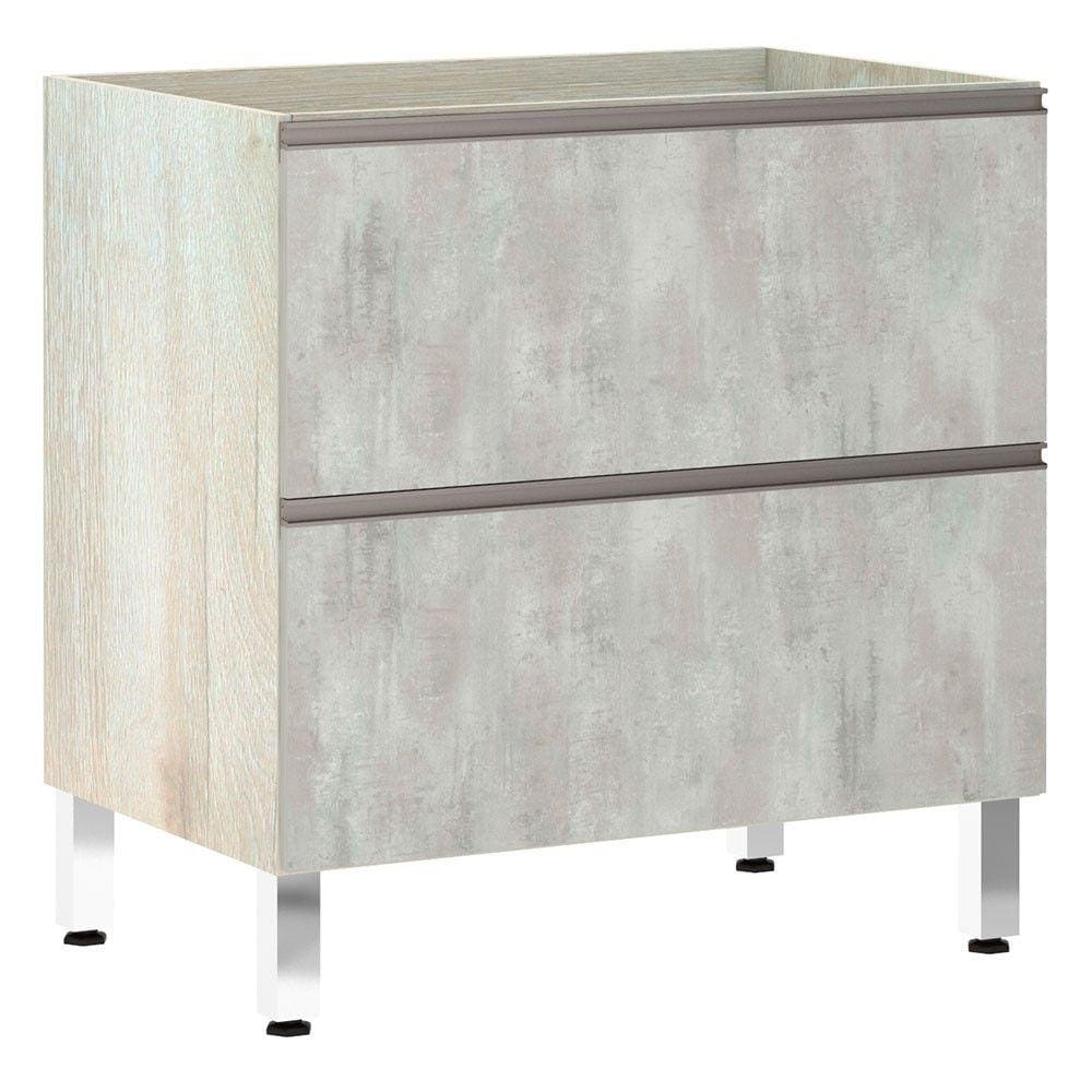 Balcão de Cozinha sem Tampo 80cm Misto 1 Porta Basculante e 1 Gavetão Luci Luciane Móveis
