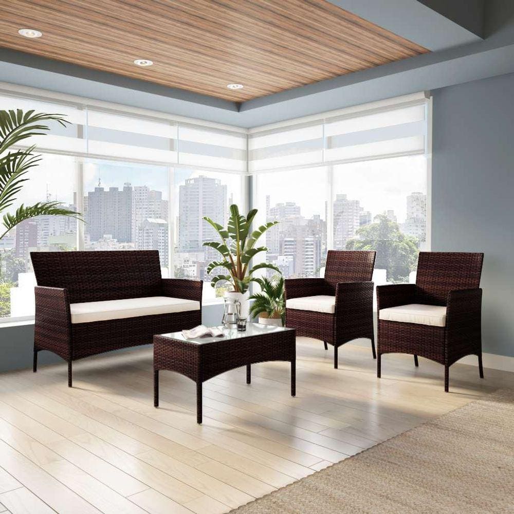 conjunto para Área externa lisa marrom