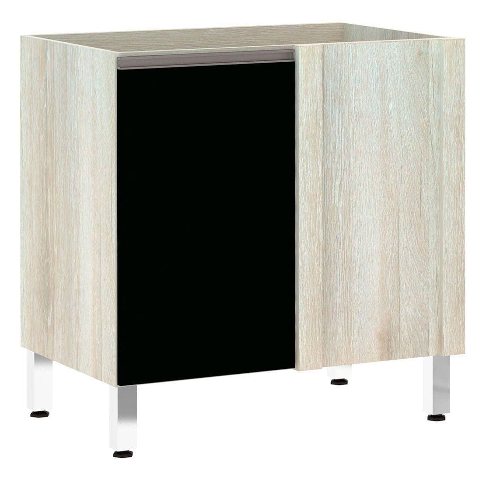Balcão de Cozinha sem Tampo Canto Reto Luciane 80cm 1 Porta Luci Luciane Móveis