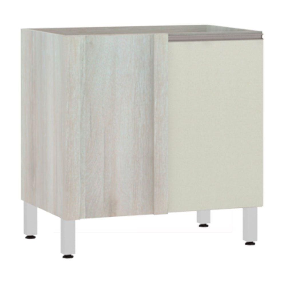 Balcão de Cozinha sem Tampo Canto Reto Luciane 80cm 1 Porta Luci Luciane Móveis