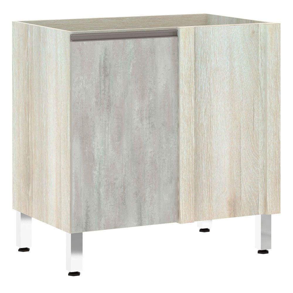 Balcão de Cozinha sem Tampo Canto Reto Luciane 80cm 1 Porta Luci Luciane Móveis