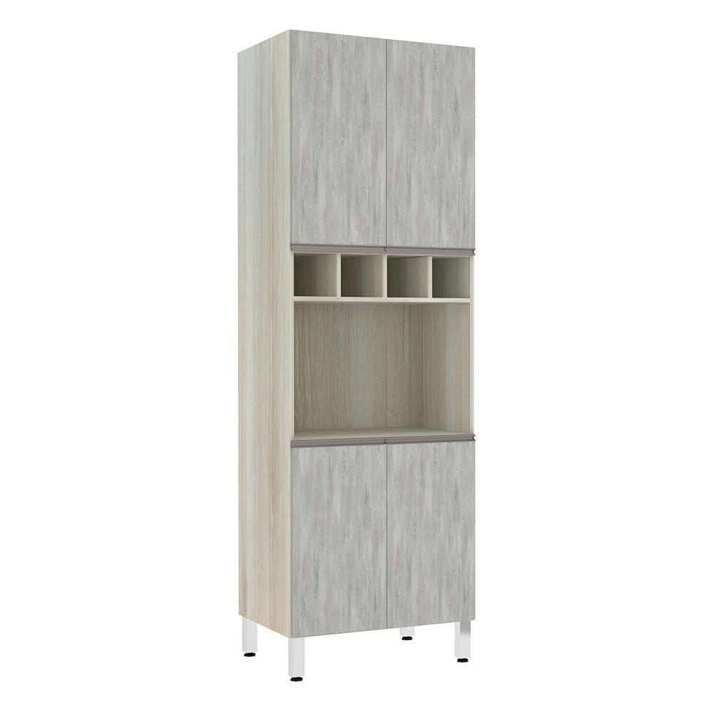 Paneleiro com Nicho de Microondas Luciane 70cm 4 Portas e 1 Nicho Luci