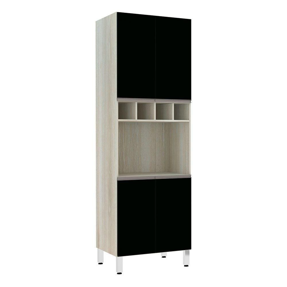 Paneleiro com Nicho de Microondas Luciane 70cm 4 Portas e 1 Nicho Luci