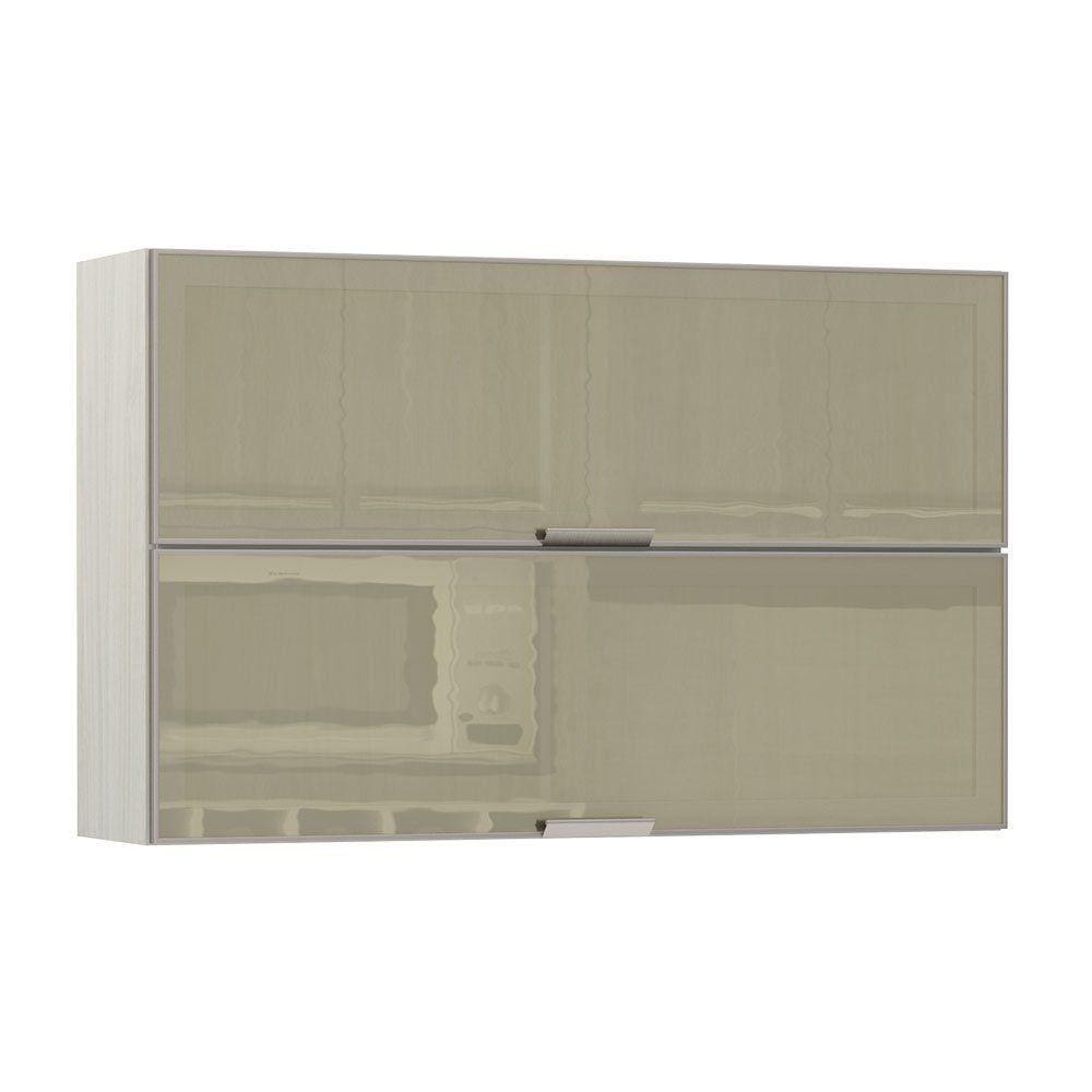 Armario Basculante Duplo Luciane 120cm 2 Portas com Vidro Reflecta Bronze Luci