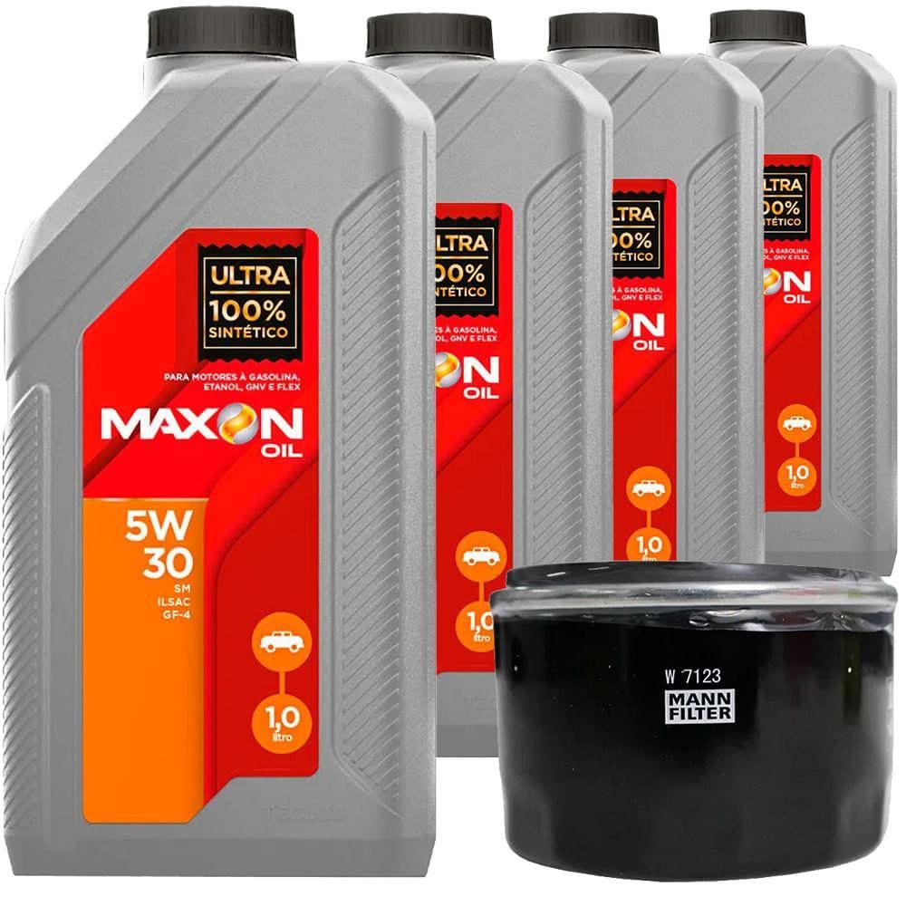 4 Óleo Sintético 5W30 Maxon e Filtro MANN-FILTER Uno Flex