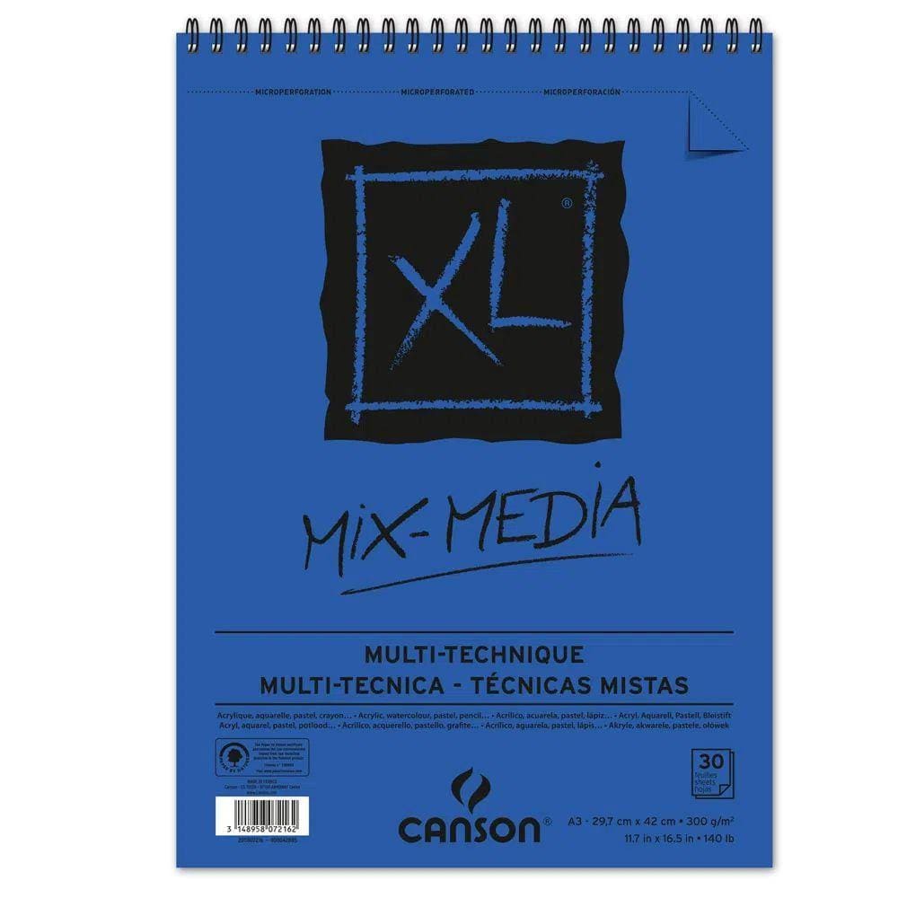 Bloco Papel XL Mix Media A3 Espiral 300g 30 fls Canson 60807216