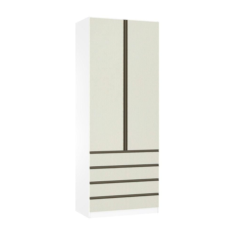 Guarda Roupa Solteiro 2 Portas 4 Gavetas 90cm Prime Luciane Móveis