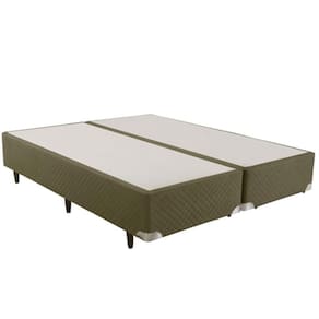 Base Cama Box Herval Imperatore Suede Verde Queen 158X198X39