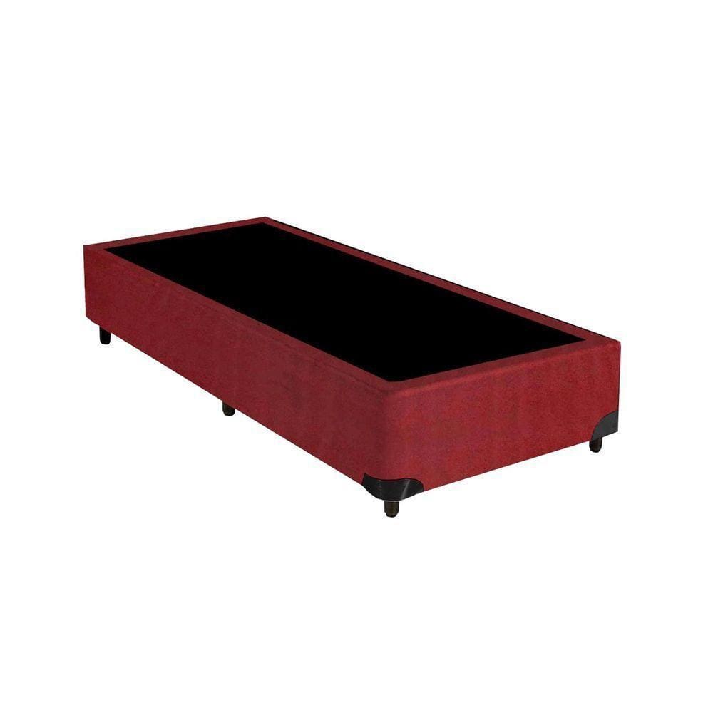 Base Box Solteiro Sp Móveis Suede Vinho - 42X78X188