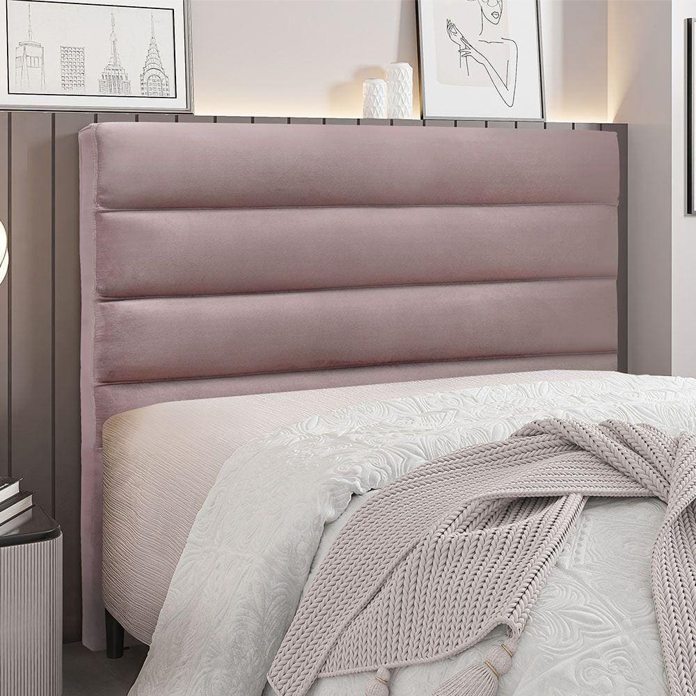 Cabeceira Para Cama Box King La Italiana 195Cm Veludo Lilás