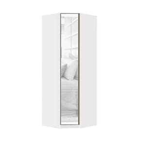 Guarda Roupa Modulado Canto Diagonal 1 Porta 6 Prateleiras 83cm com Espelho Prime Luciane Móveis