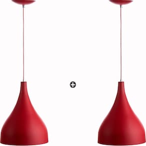 Kit 2 Pendente Milão Pequena Vermelho Sala Cozinha Quarto