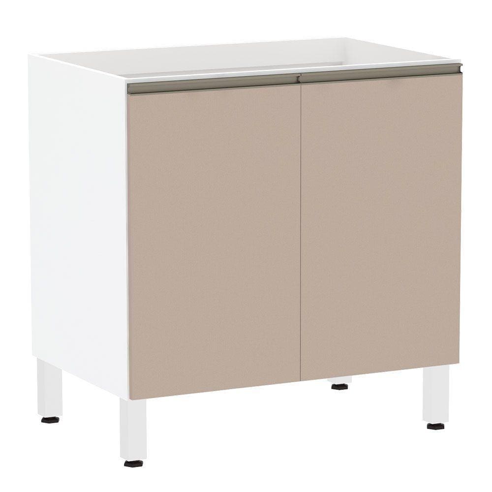 Balcão de Cozinha sem Tampo 80cm 2 Portas Pérola Luciane Móveis