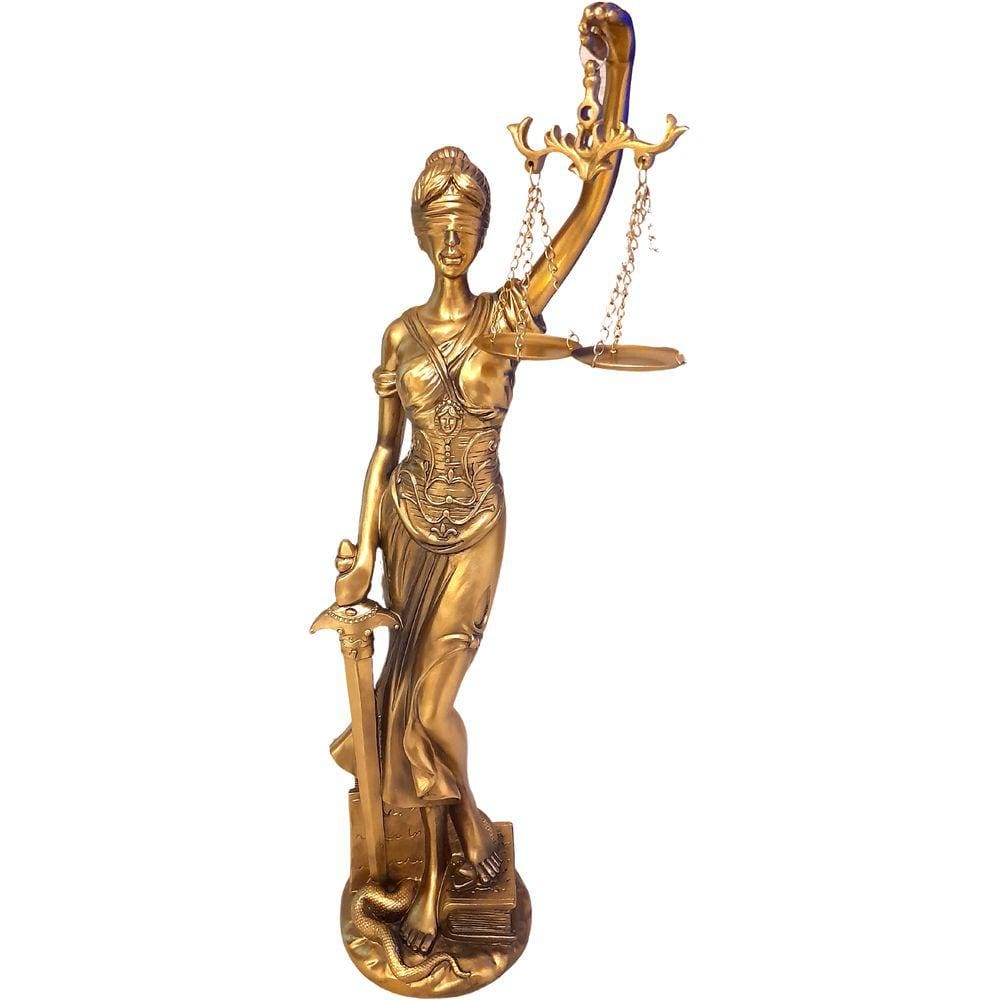 Estátua Dama Da Justiça Têmis Deusa 40 cm Símbolo Do Direito