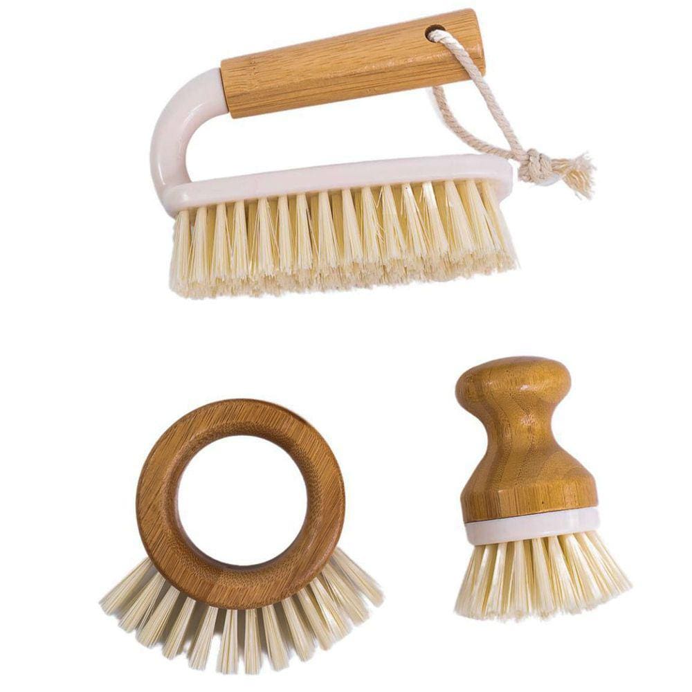 Kit escova de frutas e escova de limpeza off-white 3 pçs - Oikos