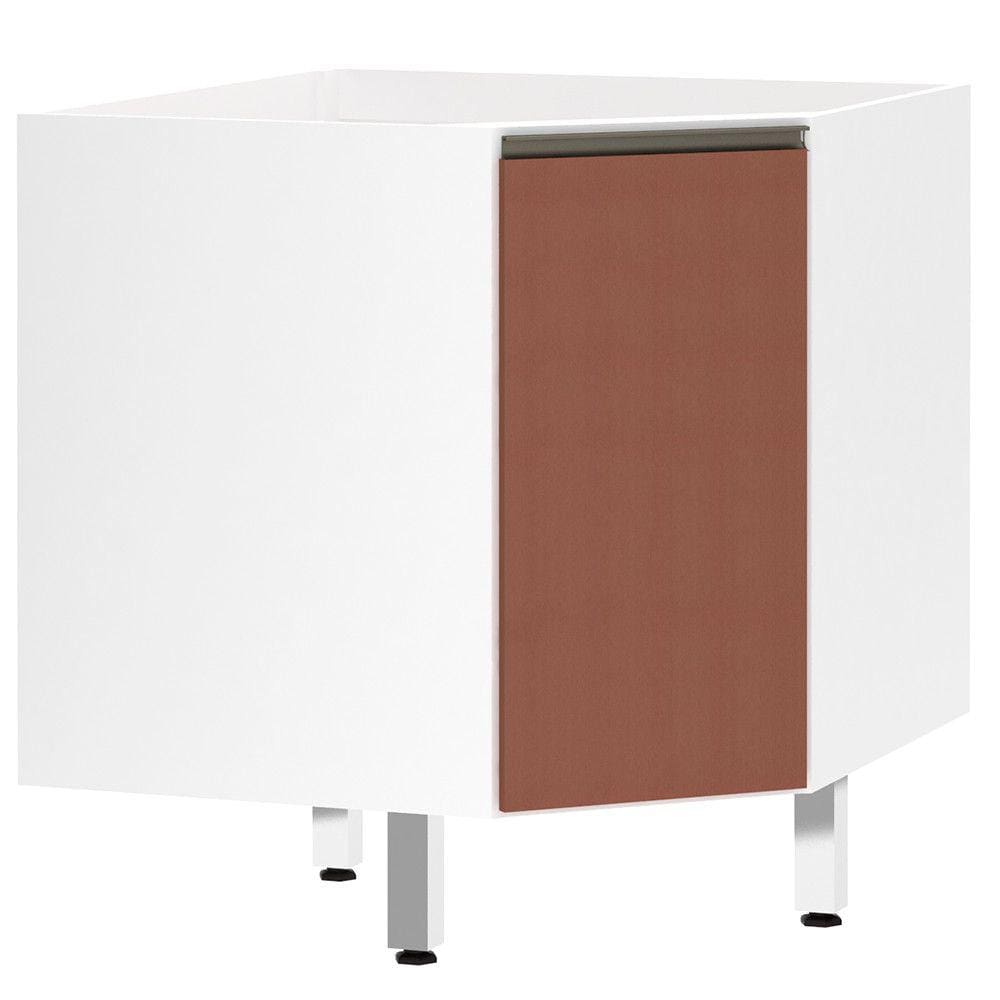 Balcão de Cozinha sem Tampo Canto Diagonal 1 Porta Pérola Luciane Móveis