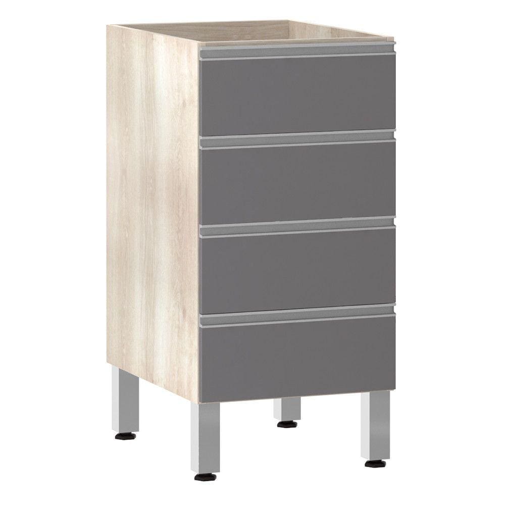 Balcão de Cozinha sem Tampo 40cm 4 Gavetas Lis Luciane Móveis