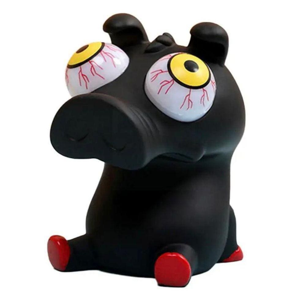 Fidget Toy Squishy Porquinho Preto Olho Esbugalhado