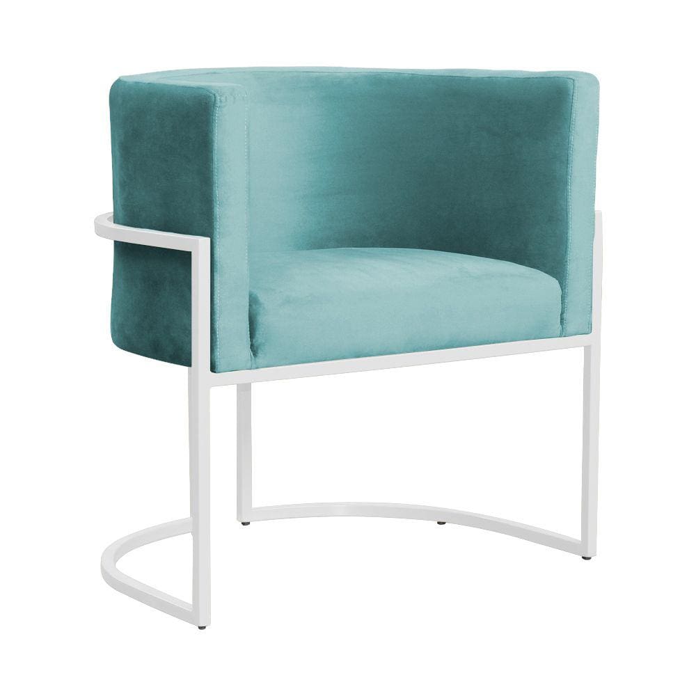 Poltrona Luana para Escritório Base Branca Veludo Cores - S.A Móveis