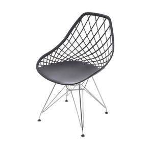Cadeira Base Cromada Kaila OR Design Preto/Cromado