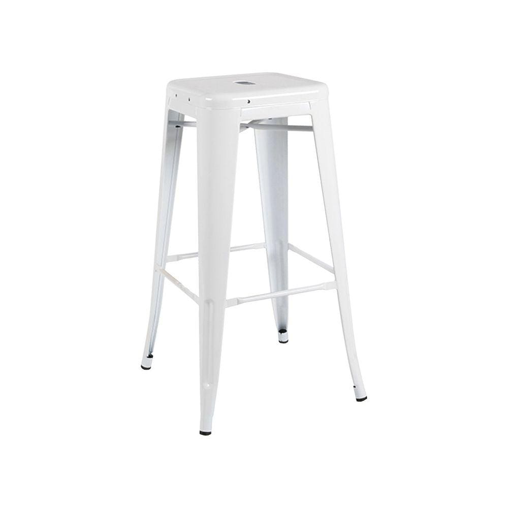 Banqueta Alta Industrial em Aço Berlim Fratini Branco