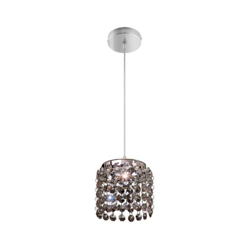 Pendente Cristal Redondo Ø12x10,5cm 1 LUZ G9 Milano Bronzearte Fume