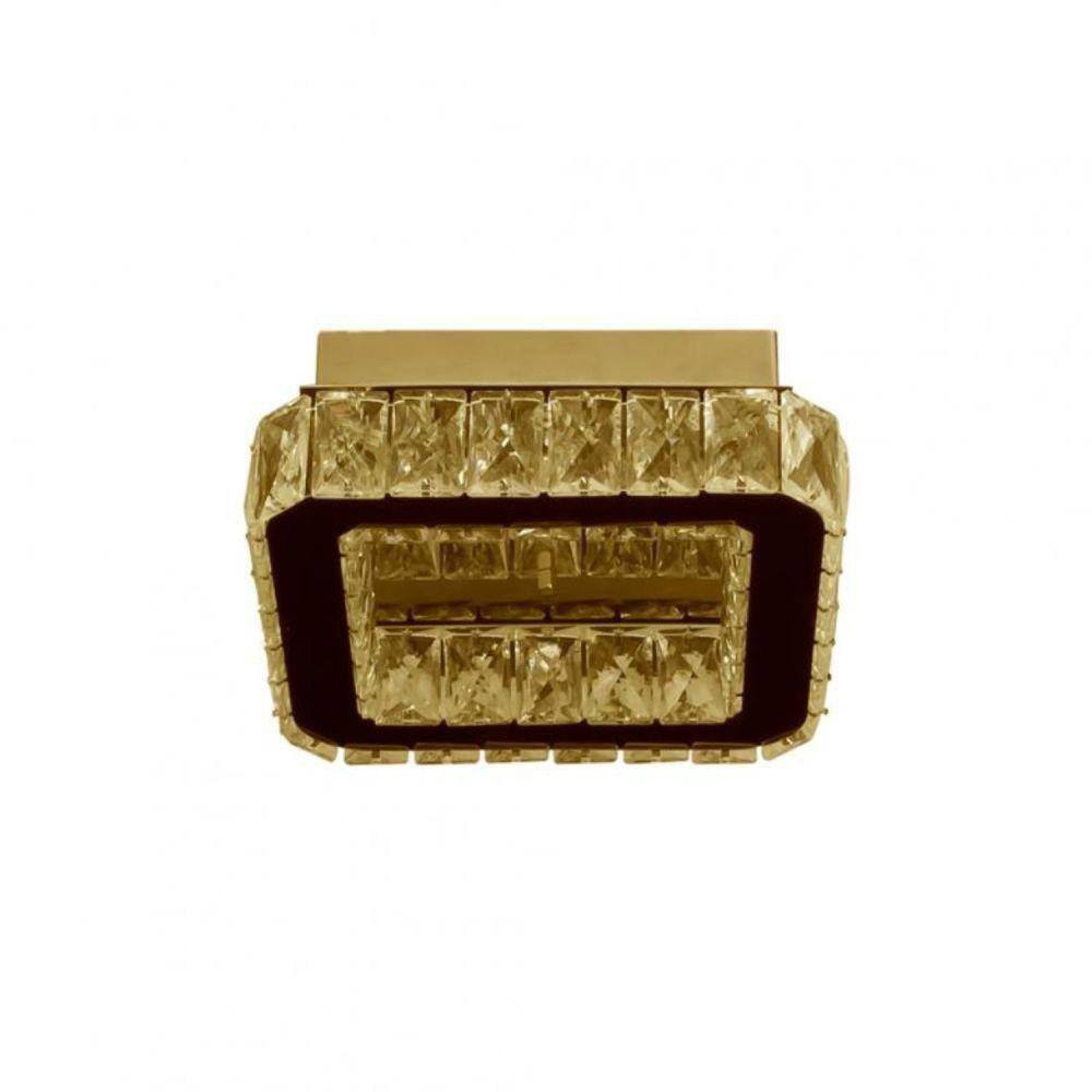 Plafon LED Quadrado 14W Tokyo TKYG252514W4KQDPF Bronzearte Gold