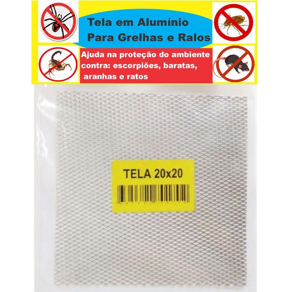 Tela Para Ralo Grelha em Alumínio 20x20 Cm Anti-inseto