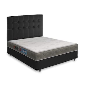 Cama Box + Cabeceira E Colchão Casal138x188x53cm Preto