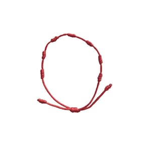 Pulseira 7 Nós Vermelho - Feito A Mão - Fio Acetinado 01Mm