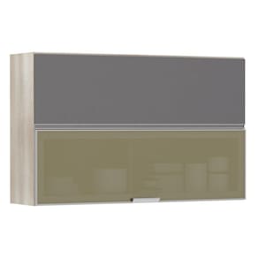 Armario Basculante Misto Luciane 120cm 1 Porta Fechada 1 Porta Alumínio com Vidro Reflecta Lis