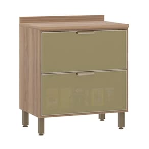 Balcão Com Tampo 80 Cm 2 Gavetões Frontal Lari Vanilla