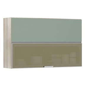 Armario Basculante Misto Luciane 120cm 1 Porta Fechada 1 Porta Alumínio com Vidro Reflecta Lis