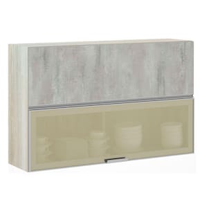 Armario Basculante Misto Luciane 120cm 1 Porta Fechada 1 Porta Alumínio com Vidro Reflecta Lis