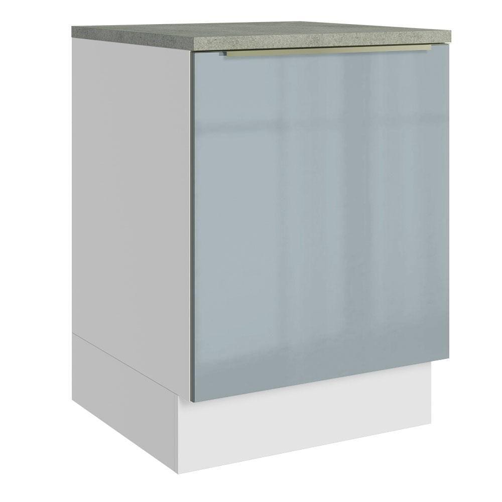 Balcão 60 cm 1 Porta Branco/Cinza Lux Madesa