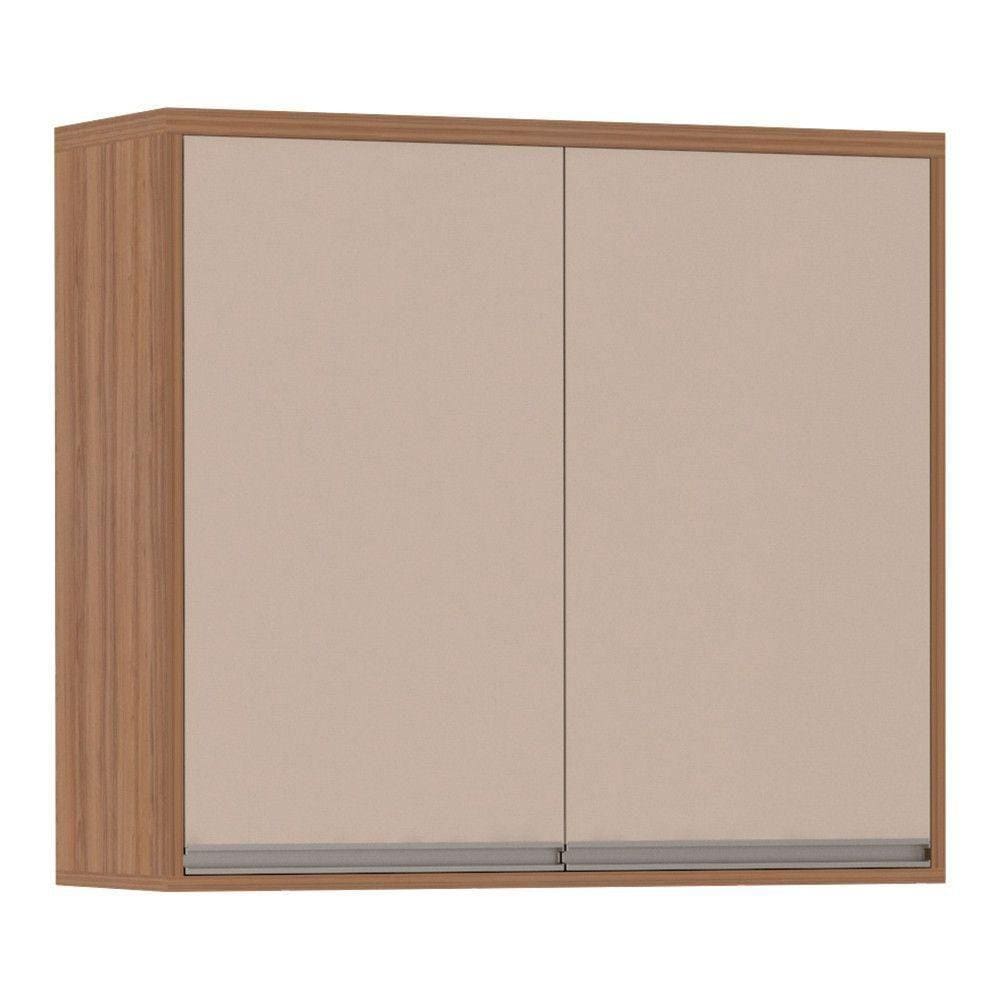 Armário Aéreo 80cm 2 Portas 1 Prateleira Lari Vanilla